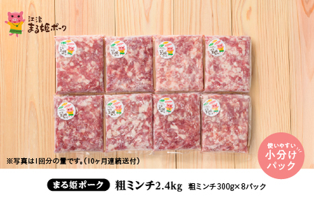 【10カ月定期便】まる姫ポーク 粗ミンチ 3kg