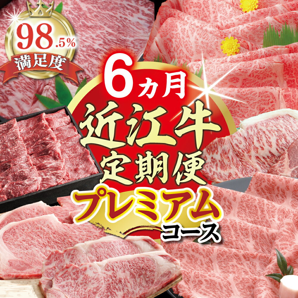 【ふるさと納税】【期間限定】特選近江牛定期便（6カ月）プレミアムコース 国産 牛肉 近江牛 ブランド牛 日本三大和牛 肩ロース すき焼き ロース ステーキ 赤身焼肉（モモ） サーロインステーキ 食べくらべ しゃぶしゃぶ ヒレステーキ 絶品の近江牛 食べ比べ 冷凍