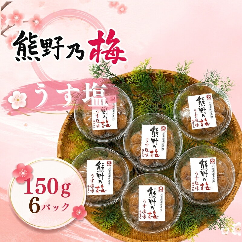 【ふるさと納税】 梅干し 熊野乃梅 うす塩 小分け 6パックセット 150g×6 三重 熊野市