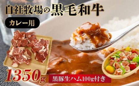 027-02 自社牧場の黒毛和牛カレー用1350g＋生ハム100g