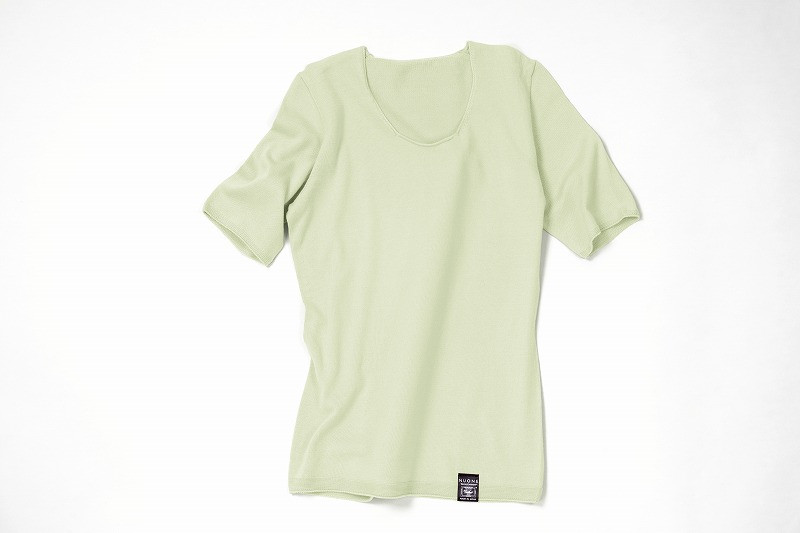 
NUONE海島綿ラウンドネック半袖プルオーバー ピスタチオ
