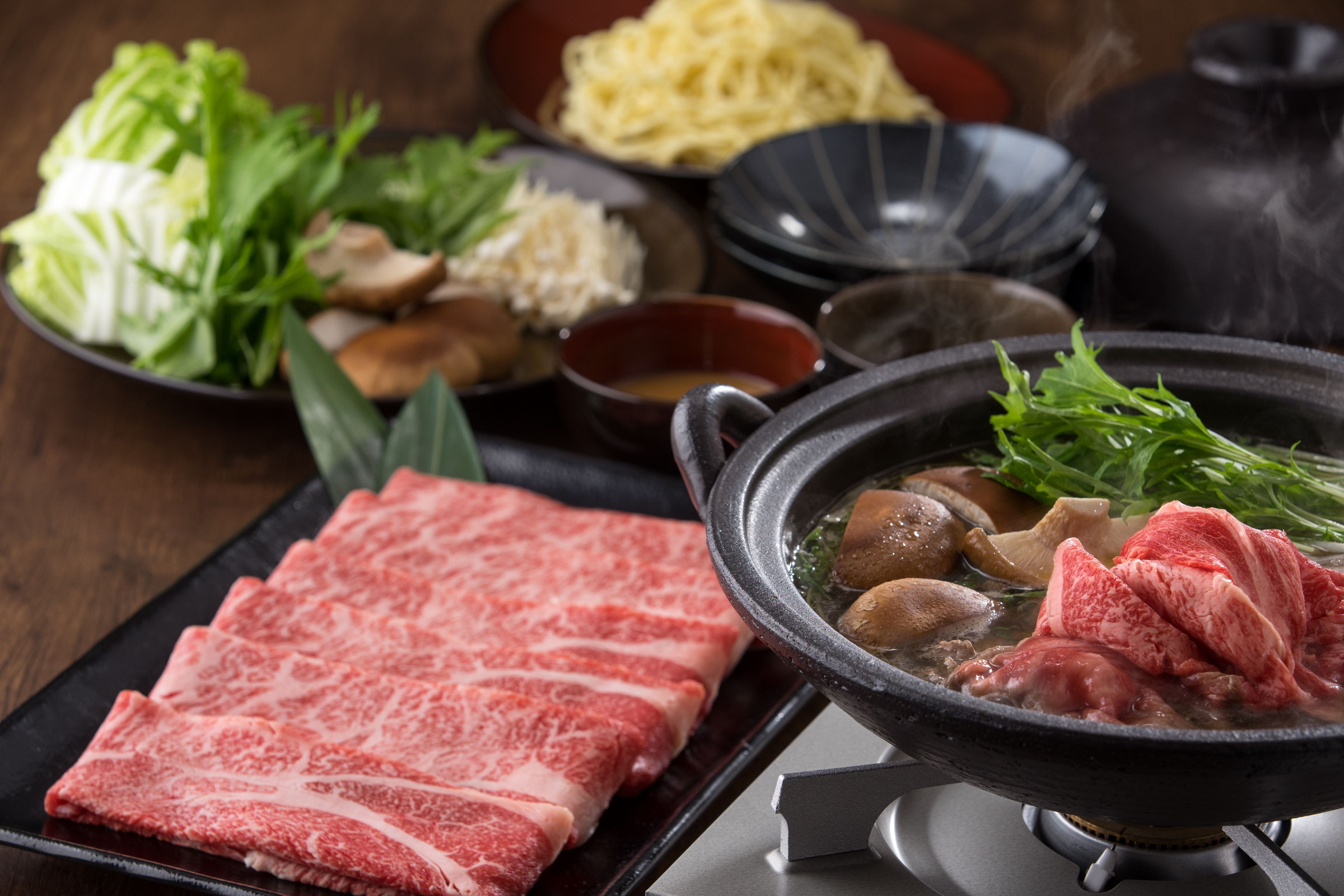 伊万里牛しゃぶしゃぶ 600g 3人前～4人前 だし ぽん酢 ごまダレ ちゃんぽん麺 セット J752_イメージ2