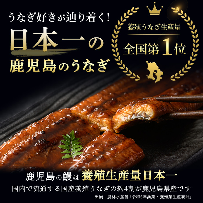 i505 鹿児島県産うなぎ蒲焼2尾セット(約140g×2・計約280g)【薩摩川内鰻】
