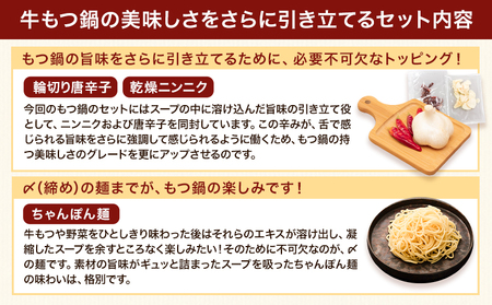 もつ鍋 もつ鍋セット 2人前 本格醤油味 ちゃんぽん付き 国産牛小腸100％使用 送料無料《30日以内に出荷予定(土日祝除く)》 牛もつ 唐辛子 ニンニク セット 博多 国産 ヤマタカ醤油 牛 冷凍食
