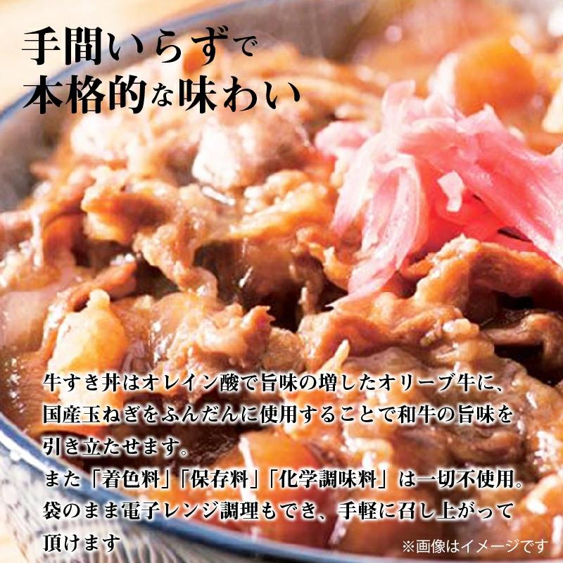 【ふるさと納税】香川県産黒毛和牛 オリーブ牛 ハンバーグ5袋(100g×10枚入)&牛すき丼4食セット 牛丼 レンジ調理 湯煎 冷凍