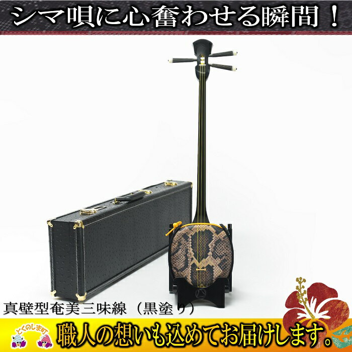 真壁型奄美三味線（黒塗り）