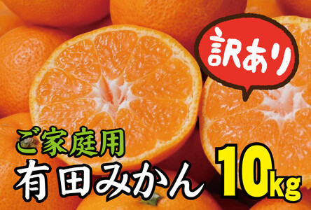 【訳あり】農家直送 有田みかん 約10kg ご家庭用 サイズ混合 ※2025年11月中旬から2026年1月中旬までに順次発送予定（お届け日指定不可）※北海道・沖縄・離島への配送不可　訳ありみかん 温州みかん サイズ混合 訳ありみかん 温州みかん 有機質肥料100% ふるさと納税 柑橘 有田 産地直送 みかん ミカン 【nuk138E】