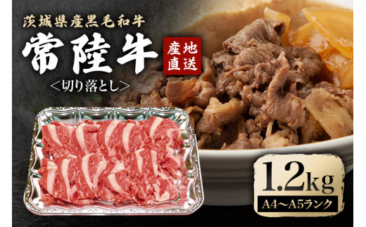 瑞穂農場で育てた常陸牛切り落とし 約1.2kg 冷凍配送 牛肉 ブランド牛 黒毛和牛 A4 A5 A4ランク A5ランク 茨城県 小分け モモ ばら かた 赤身 霜降り 部位ミックス 国産 切り落とし 国産牛 柔らか 牛丼 肉じゃが 冷凍 ho0904