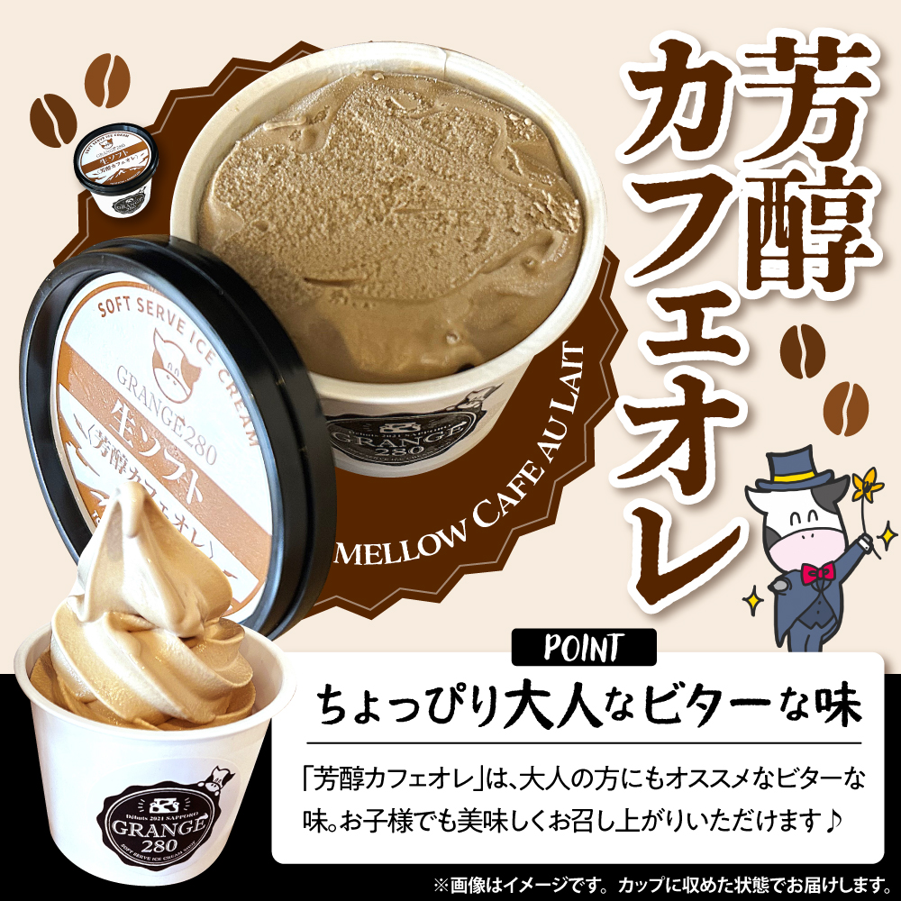生ソフトクリーム ミルクetc3種セット【芳醇ミルク／芳醇カフェオレ／カフェオレ&ミルク】 計10個