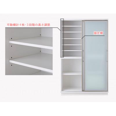 ふるさと納税 大川市 アリス 幅約122cm レンジも食器もすべて収納隠せる万能ストックボード食器棚 両面ガラス |  | 02