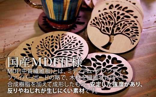 木製コースター ４枚セット メープル CK008