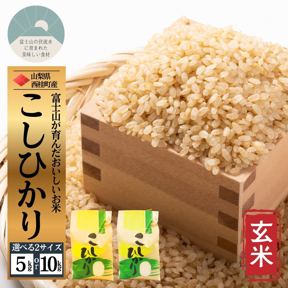【ふるさと納税】コシヒカリ【玄米】 選べる容量 / 国産 こしひかり 5キロ 10キロ 令和7年産 米 お米 保存袋 生活必需品 ギフト 贈り物 お歳暮 ふるさと納税 送料無料 [n0668_gou]