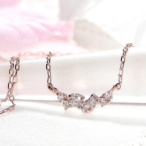 K10PG ダイヤモンドネックレス(Fph014-2)