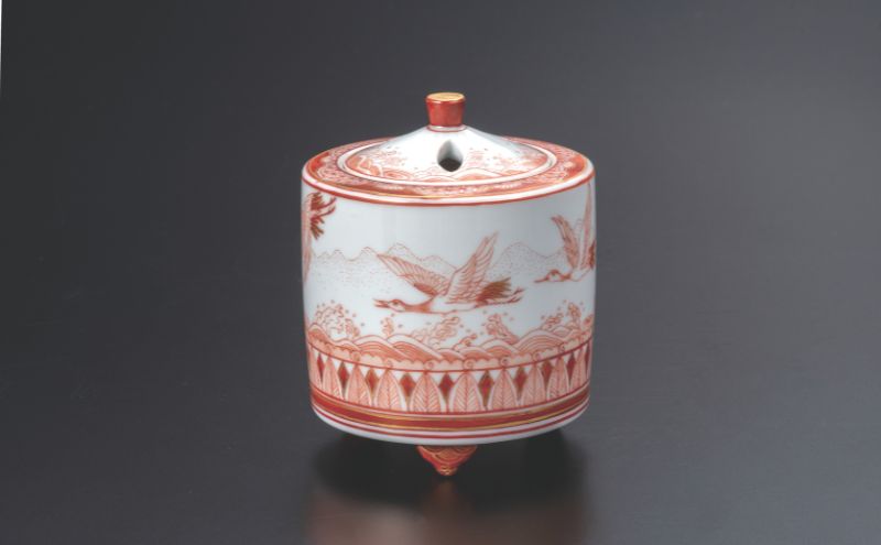 九谷焼 2.8号香炉・端鳥文