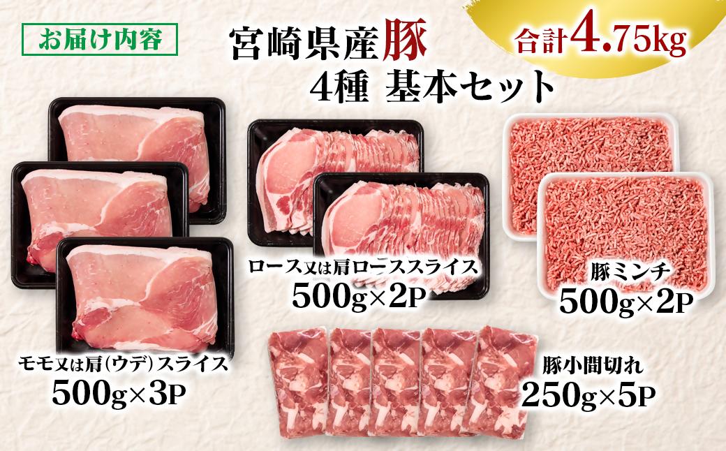 宮崎県産豚肉 満載セット4.75kg 小分け＜58-55a＞