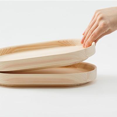 ふるさと納税 津山市 ヒノキのラウンドトレイS　TSUYAMA FURNITURE |  | 02