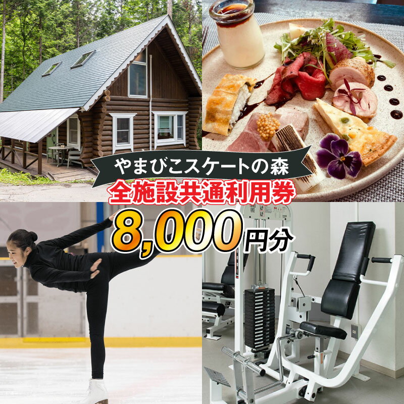 【ふるさと納税】長野県岡谷市（おかやし） やまびこスケートの森 全施設共通利用券 8,000円分 | ファミリー 女子会 レンタル 小学生 中学生 宿泊 一棟貸 貸切 トレーナー グループ レクリエーション 一人旅 諏訪湖 BBQ トライアスロン レジャー レストラン 八ヶ岳 素泊り