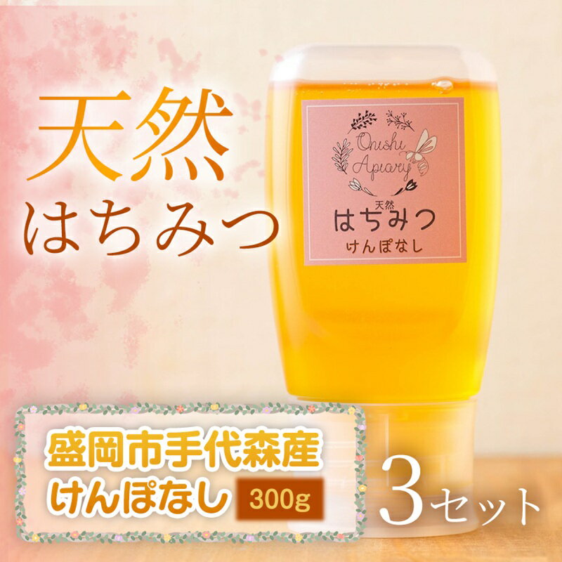【ふるさと納税】 けんぽなし 蜂蜜 300g×3セット 国産 はちみつ 天然 無添加 無加工 盛岡市手代森産 季節の蜂蜜 希少 濃厚 上品な香り スイーツ ご褒美 美容 岩手県 盛岡市 東北 岩手 盛岡 大西養蜂場