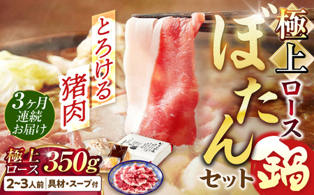 猪肉 【3回定期便】ぼたん鍋（ロース） 2-3人前 猪肉350g [ANCJ009] 猪肉