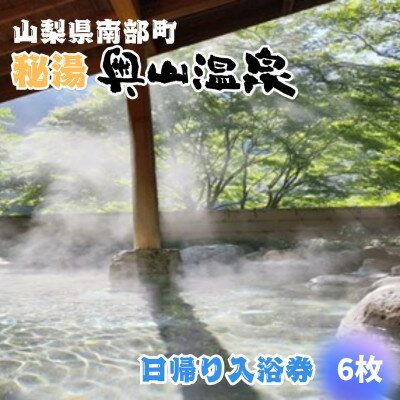 【ふるさと納税】山梨県南部町秘湯「奥山温泉」日帰り入浴券(1名様分)【6枚】【1619545】