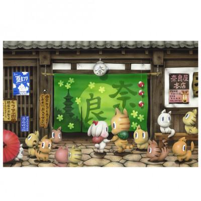 ふるさと納税 奈良市 芳岡ひできのインチ版画『奈良屋本店』
