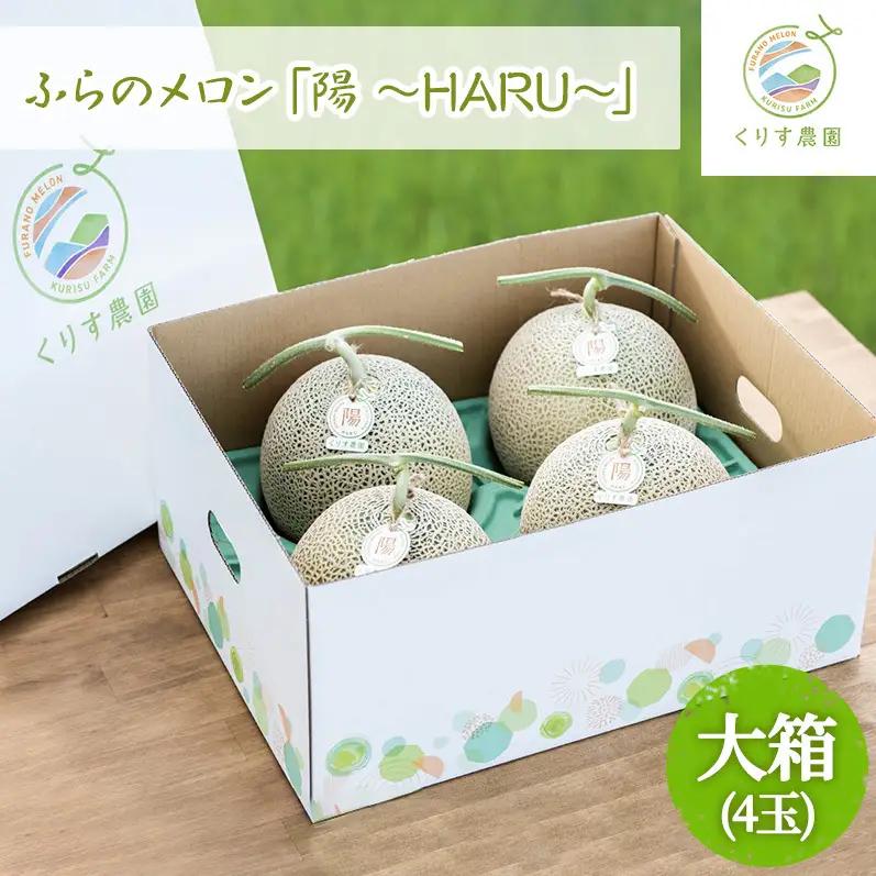 メロン 富良野 陽 HARU 赤肉 くりす農園【8kg以上 大玉×4玉】【先行予約】
