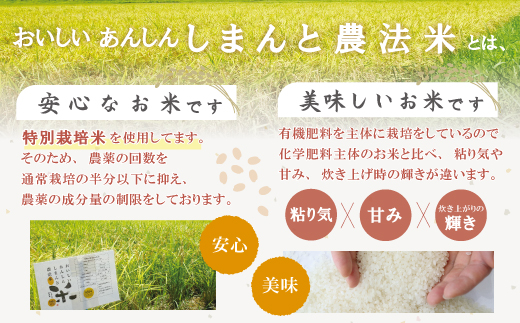 【令和6年産・3回定期便】おいしい・あんしん・しまんとのお米　しまんと農法米（ヒノヒカリ）5kg×3回（計15kg）