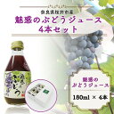 【ふるさと納税】ぶどうジュース180ml 4本セット／ブドウ 葡萄ジュース ストレート 100% 無添加 川上農園