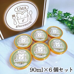 アイス職人の作るこだわりアイスクリーム6個セット　ピスタチオアイス　各90ml入り【配送不可地域：離島】【1148911】