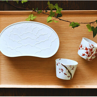有田焼 白釉繭箱&春秋マルチカップ3点セット【ARITAYAKI-STORE】 A35-225