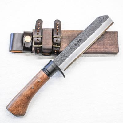 ふるさと納税 南国市 土佐渓流鉈150 黒槌目【黒ツバ輪】