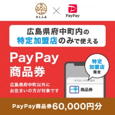 広島県府中町　PayPay商品券(60,000円分)※地域内の一部の加盟店のみで利用可