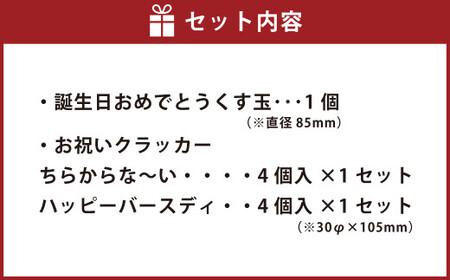 ハッピーバースデーセット（くす玉 × 1個 ・ クラッカー 4個入り1セット × 2種） 誕生日祝い 誕生日 バースデー パーティー お祝い くす玉 クラッカー 【えひめの町（超）推し！（鬼北町）】（