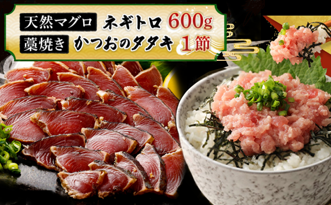 【お試しセット】 土佐流藁焼きかつおのたたき１節と高豊丸ネギトロ６００ｇ   魚介類 海産物 カツオ 鰹 わら焼き 高知 海鮮 冷凍 家庭用 訳あり 不揃い  連続 藁焼き かつおのたたき かつお タタキ まぐろ 鮪 マグロ ネギトロ ねぎとろ