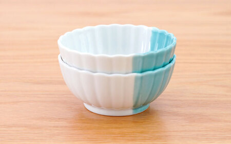 【波佐見焼】花しのぎ 丸小付 ハーフカラー ミント 2個セット【団陶器】[PB200]