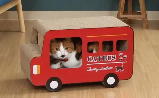 猫の爪とぎ ロンドンバス 2個セット （ CD:68131 × 2 ） 猫 ねこ ネコ 猫用 ペット 爪とぎ キャット 健康 ストレス解消 雑貨 インテリア