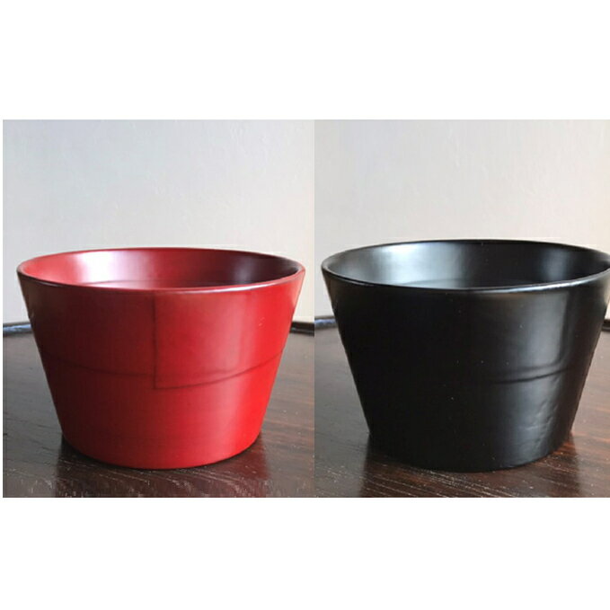 【ふるさと納税】蜂谷 隆之 作 筒鉢【朱・黒】 工芸品 漆器 木製 食器 筒鉢 朱 黒 河津町 和食器 漆塗り