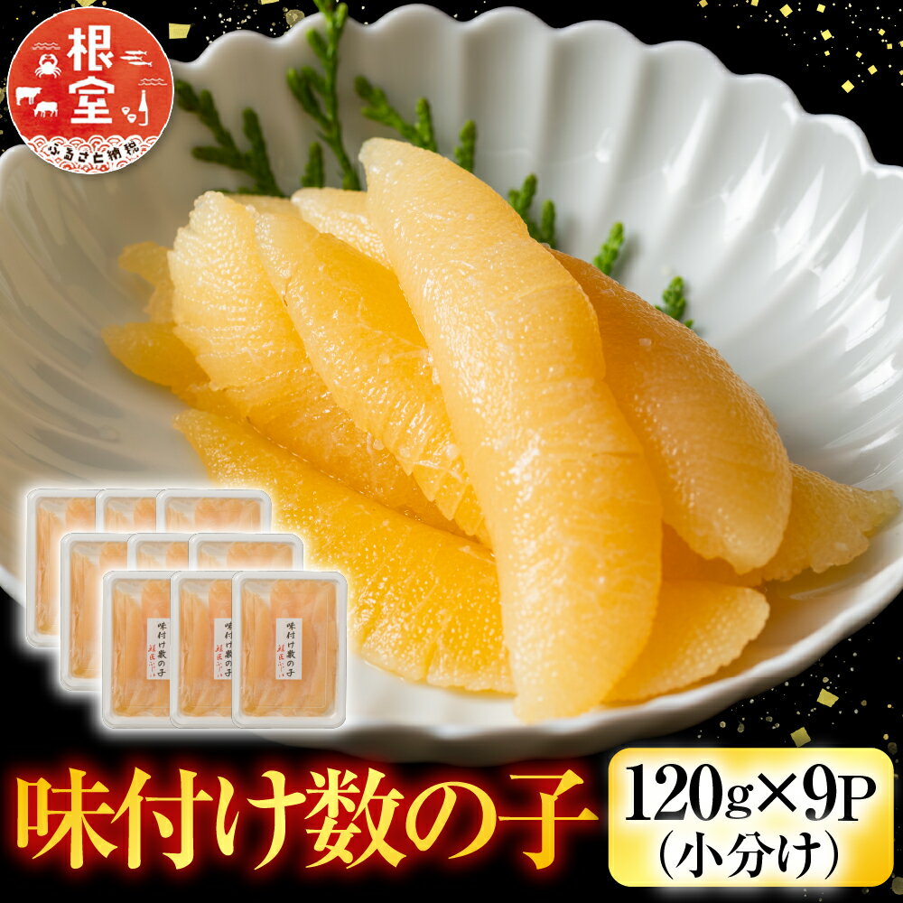 【ふるさと納税】【12月21日決済確定分まで年内配送】 味付数の子 120g × 9P 出汁醤油 かずのこ かずの子 カズノコ 魚卵 お取り寄せ グルメ 海鮮 北海道 根室市 ふるさと納税 C-42081