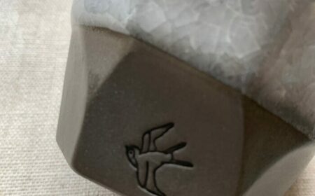 つばめ工房　黒土フリーカップ　氷裂貫入釉(白)【1245212】