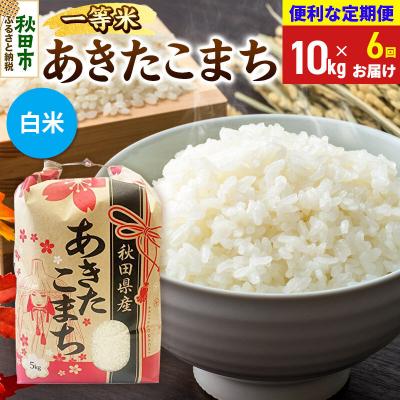 ふるさと納税 秋田市 《定期便6ヶ月》あきたこまち 一等米10kg 白米|15_kml-011006hs | 