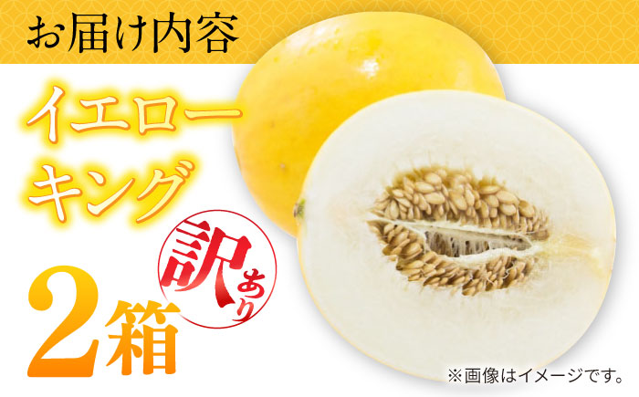 【2027年5月～発送】訳あり メロン イエローキング 2箱 （1箱 3～6玉）/ メロン めろん フルーツ 果物 / 南島原市 / 南島原果物屋 [SCV043]