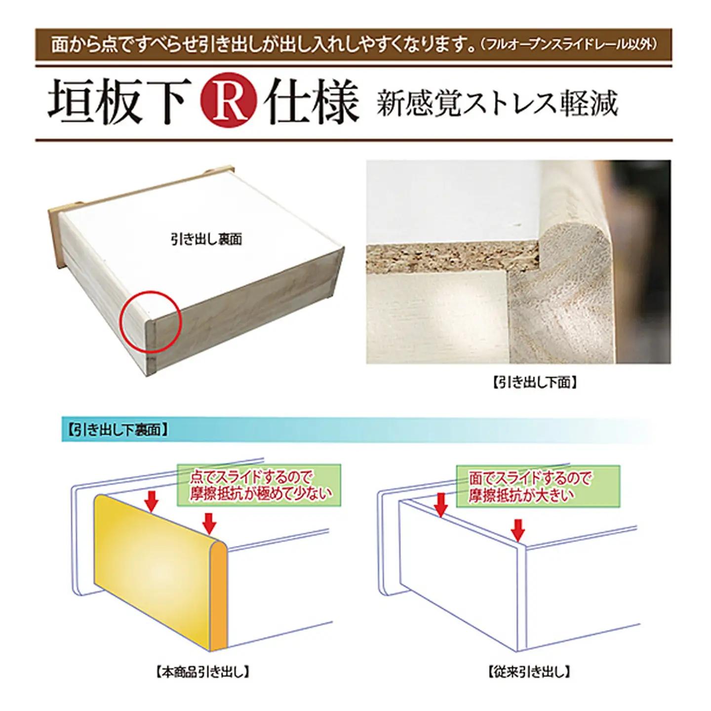 100HC無垢材使用チェスト蓮（NA）【諸富家具】：C193-004