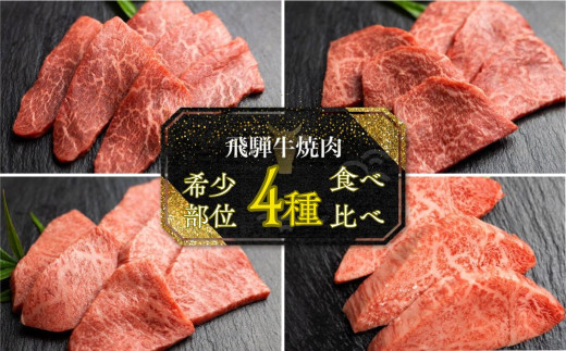 飛騨牛 5等級 希少部位 焼肉4種 食べ比べセット 計1.2kg ( ヒレ / ランプ / イチボ / 心芯 / 各300g) 4種 焼肉用 古里精肉店 A5 a5 牛肉 肉 国産 BBQ ブランド牛 お取り寄せグルメ ギフト セット お楽しみ 100000円 10万円 飛騨市［Q2850］