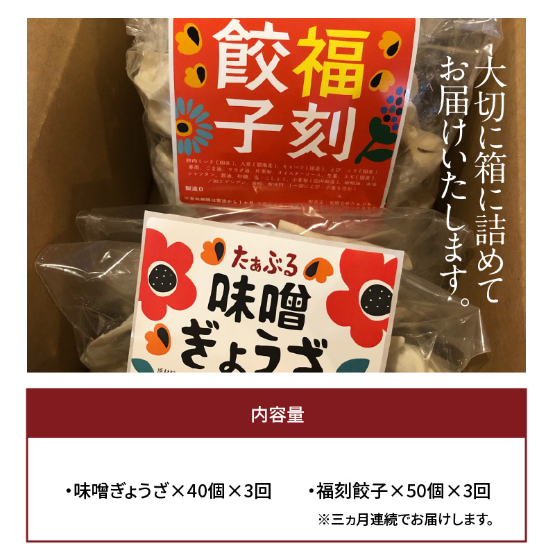 【3か月定期便】居酒屋のおかあちゃん手作り　“パリパリひと口ぎょうざ”と“もちもち餃子”コラボセット 合計90個　H136-044