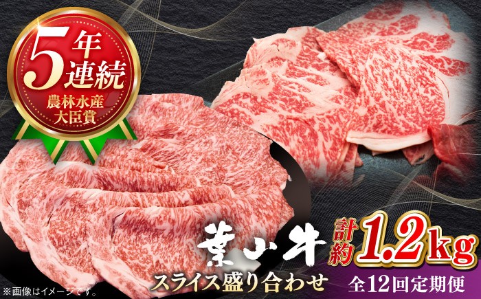 
            【全12回定期便】【葉山牛】1.2kg　スライス盛合せ ／ 牛肉 黒毛和牛 神奈川県 特産品【葉山牛ステーキレストラン 角車】 [ASBD049]
          