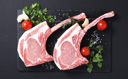 長崎県産「競り美豚」トマホークロースステーキ300g×2 ／ 豚肉 国産 豚 お肉 肉 ステーキ BBQ アウトドア 競美豚 競り美豚 長崎県 長崎市