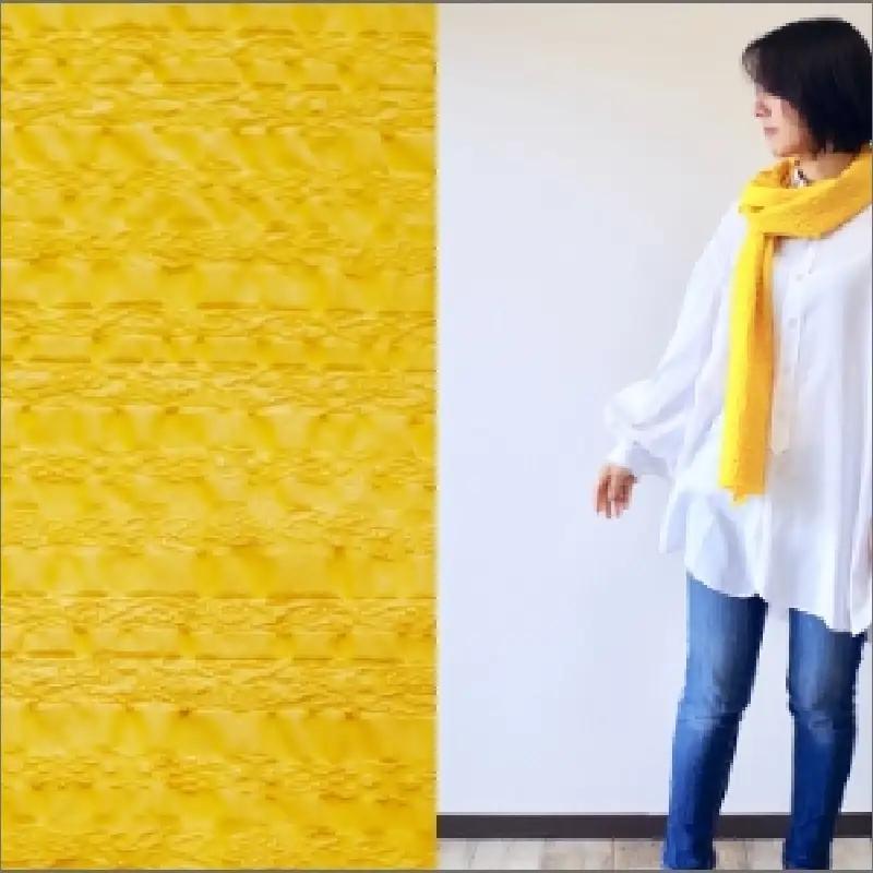 フィルタンゴ ストール【洗える丹後ちりめんのシルク】西洋更紗柄　オレンジイエロー 　ギフトにもおすすめ。
