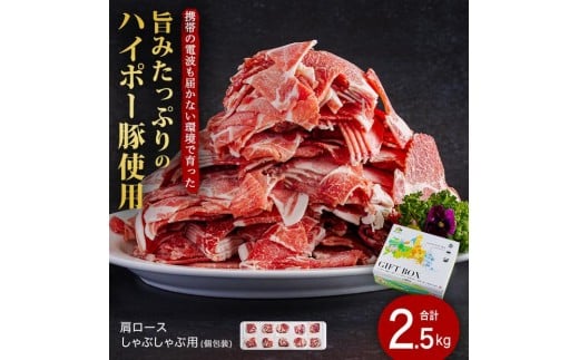 肩ロースしゃぶしゃぶ250g×10パック小分けセット│携帯の電波も届かない環境で育った旨みたっぷりのハイポー豚