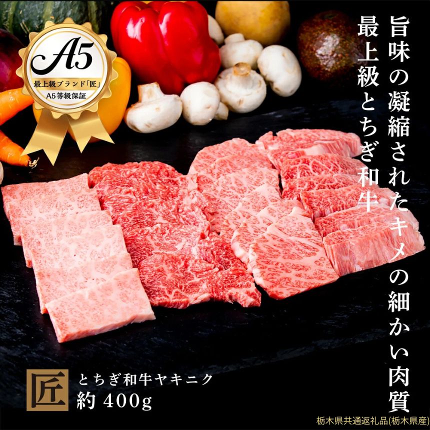 【ふるさと納税】とちぎ和牛 A5 焼き肉用 約 400g｜ 国産 和牛 牛 肉 生産者 認定 銘柄 A5 旨味 うまみ きめ細かい 品質 柔らかく 芸術品 特産品 栃木県 真岡市 送料無料 栃木県共通返礼品（栃木県産）