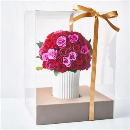 上質なバラを豪華にたっぷりと。プリザーブドフラワーアレンジメント「ローズロココ」_花・観葉植物 造花・プリザーブドフラワー 花 _【1578869】